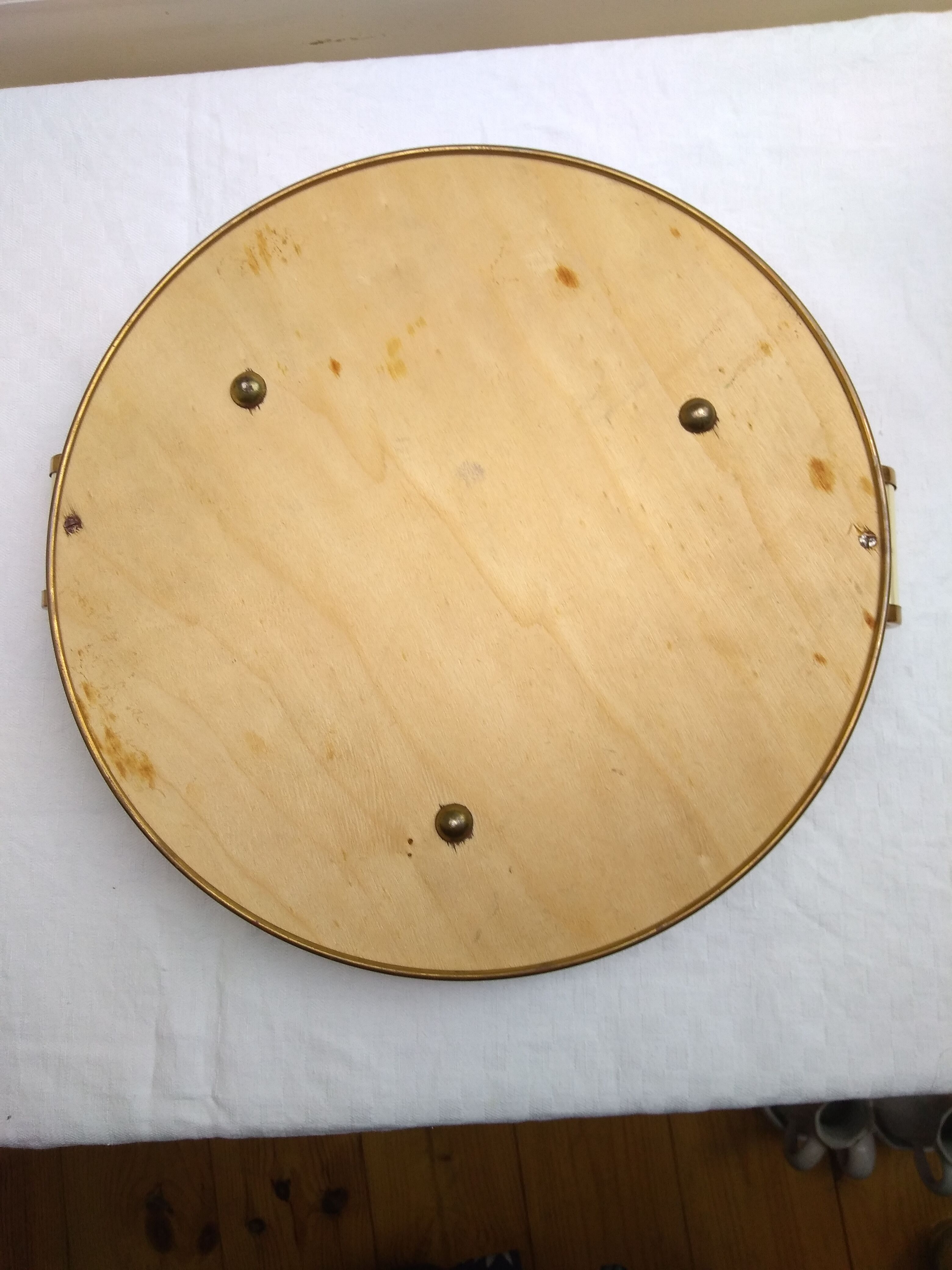 Round art deco mirror tray