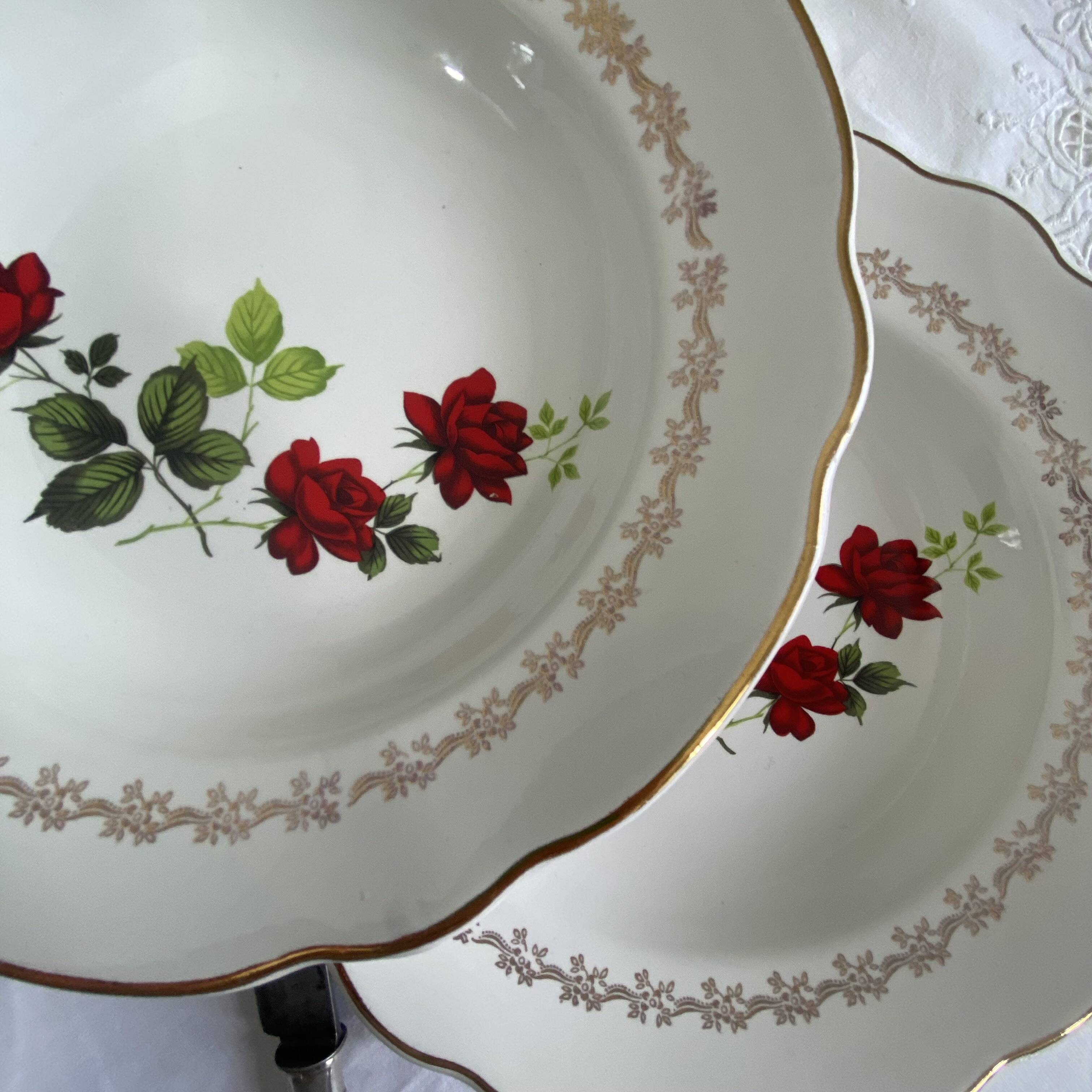 6 assiettes creuses faïence ancienne manufacture française de Sarreguemines