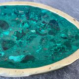 Ashtray or empty pocket in malachite and bronze
