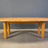 XXL dining table in burl and elm wood, 1980s