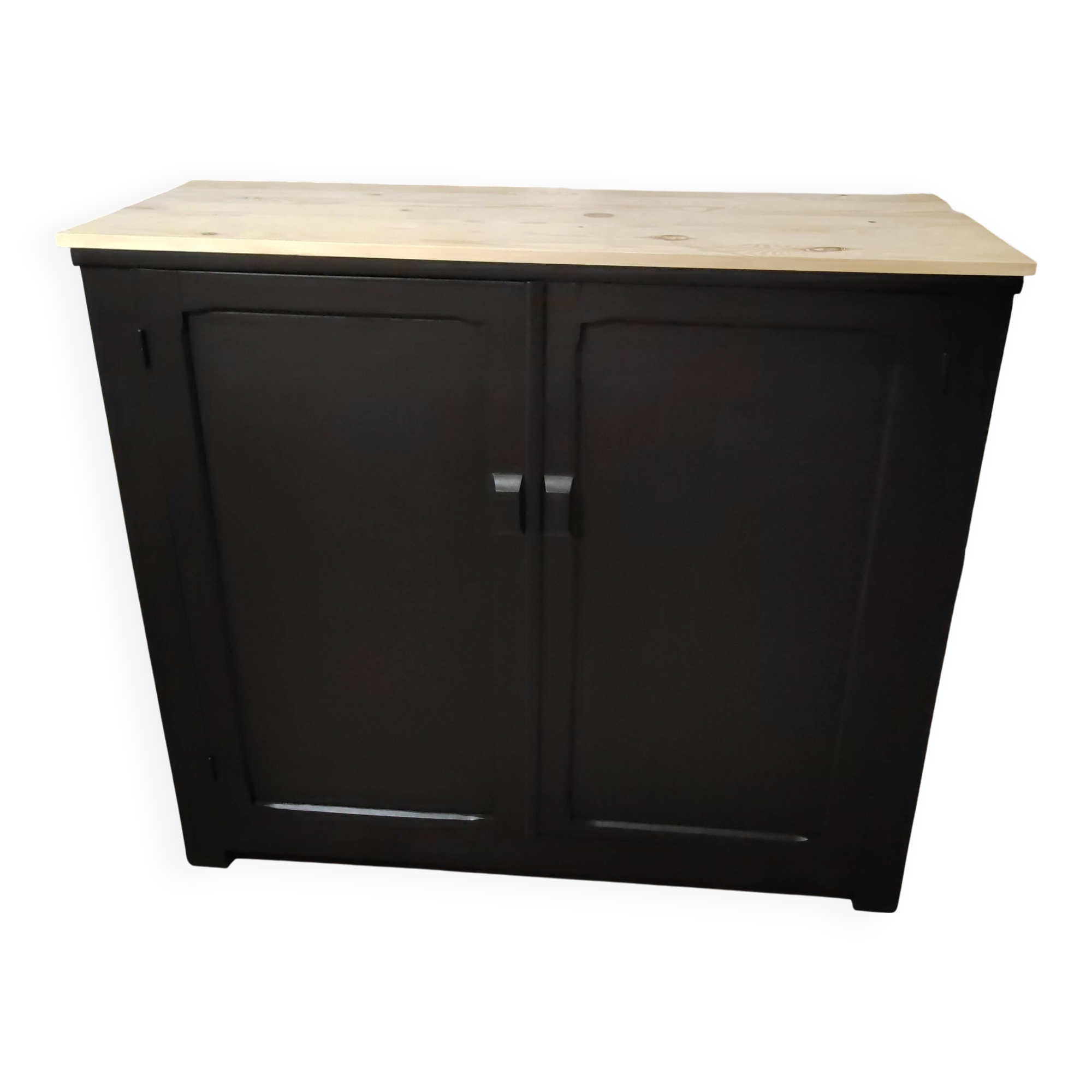 Parisian sideboard in black painted wood