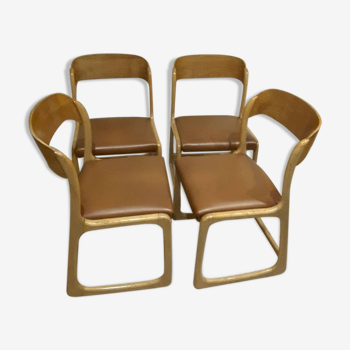 Set of 4 chairs sled Baumann