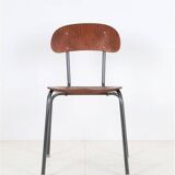 High-quality restored mid-century teak / tubular steel chair / Danish industrial design / 1960s / 1970s