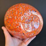 Shimmering orange blown glass vase
