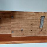coat rack, sandblasted wooden and metal coat hooks