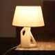 Pair of white ceramic lamps, 50s
