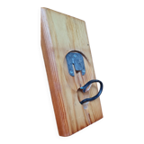 Pair of pine and opaline wall lamps