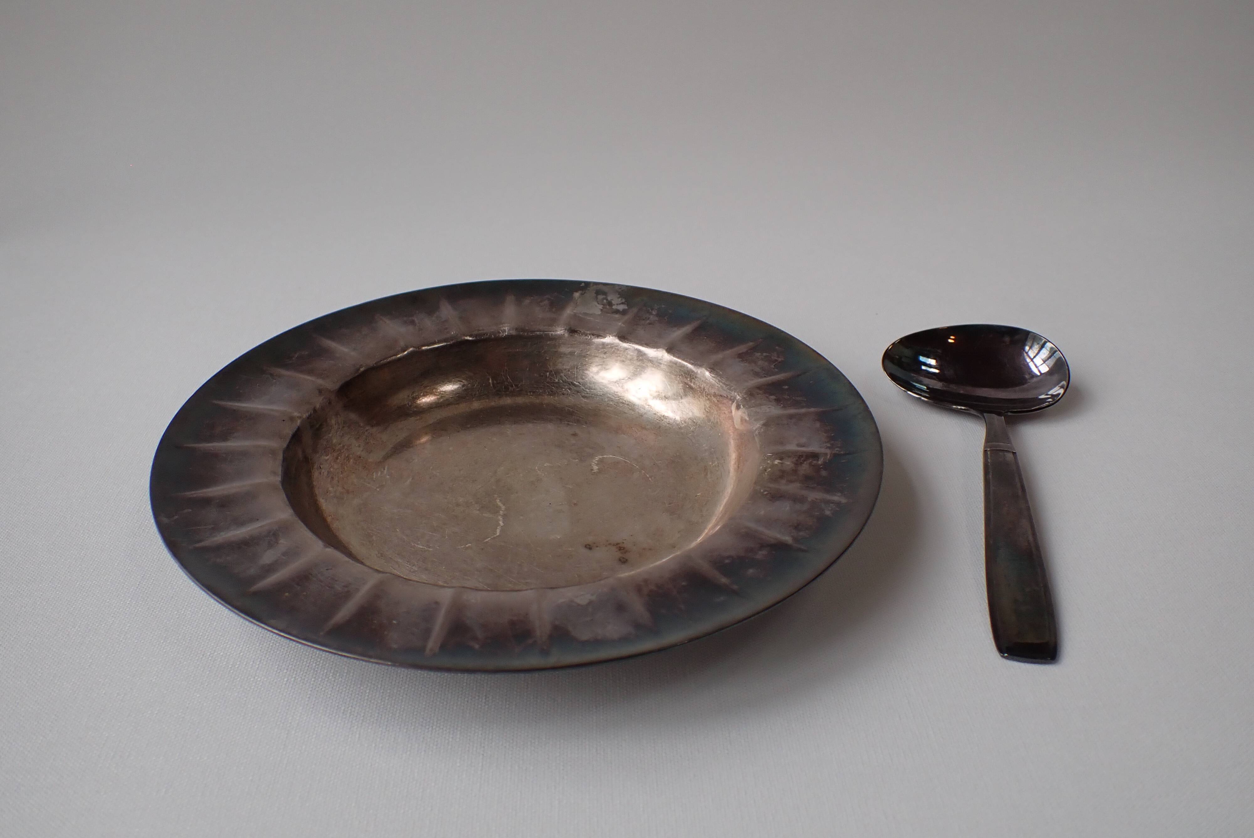 Christofle galla - silver-plated plate and spoon - birth box