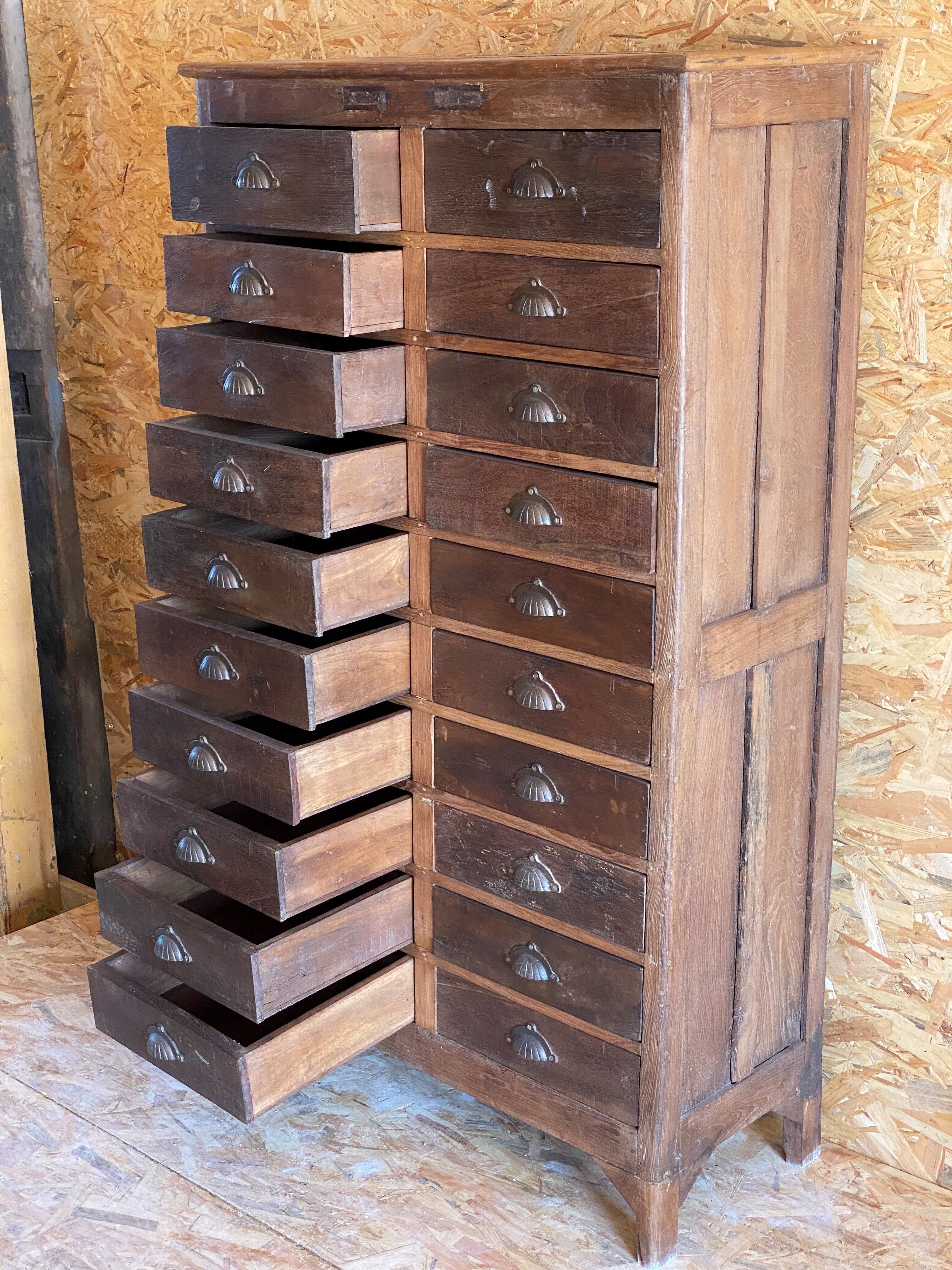 Antique teak drawer cabinet