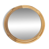 Large round bamboo mirror