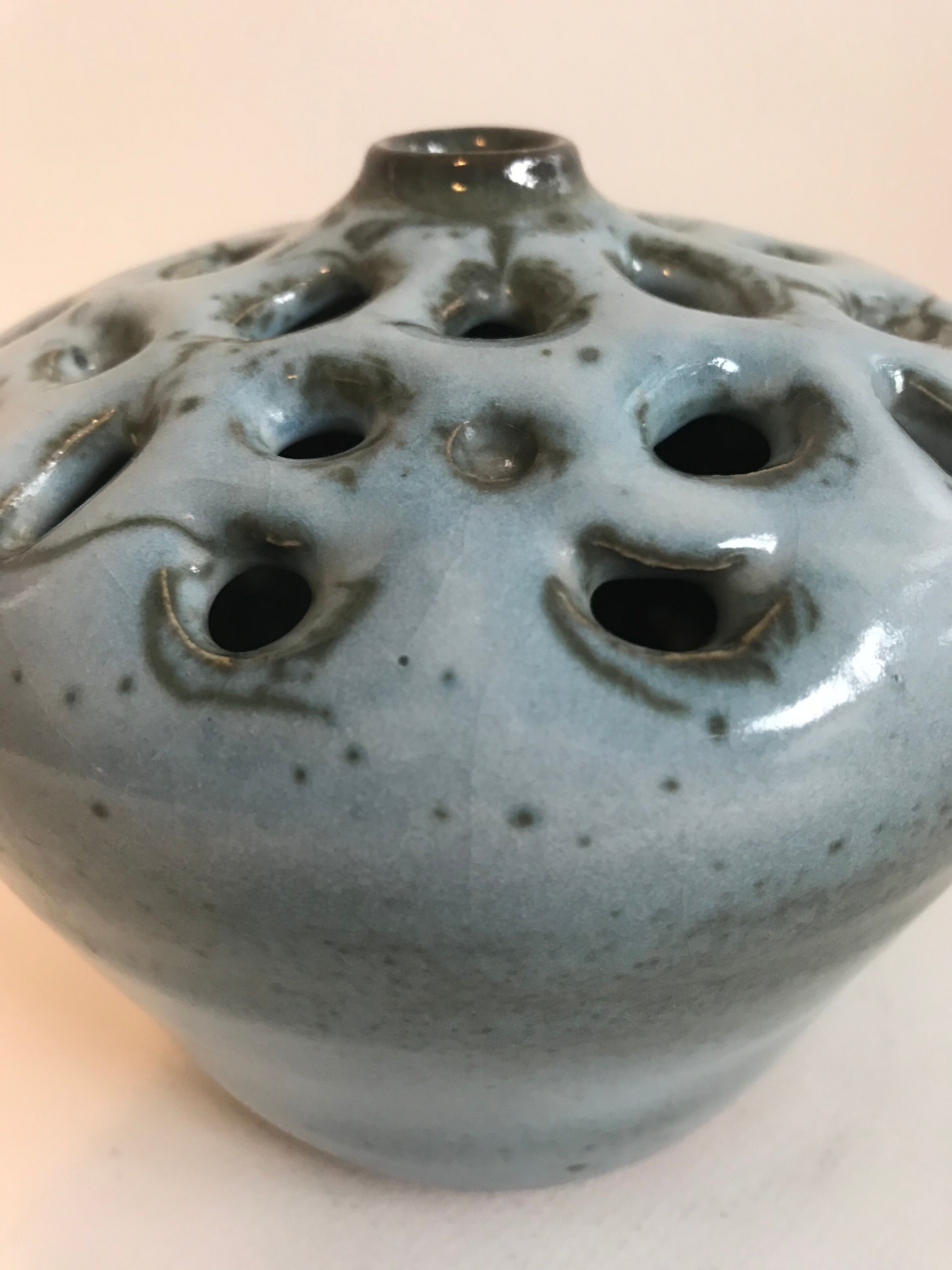 Blue ceramic vase