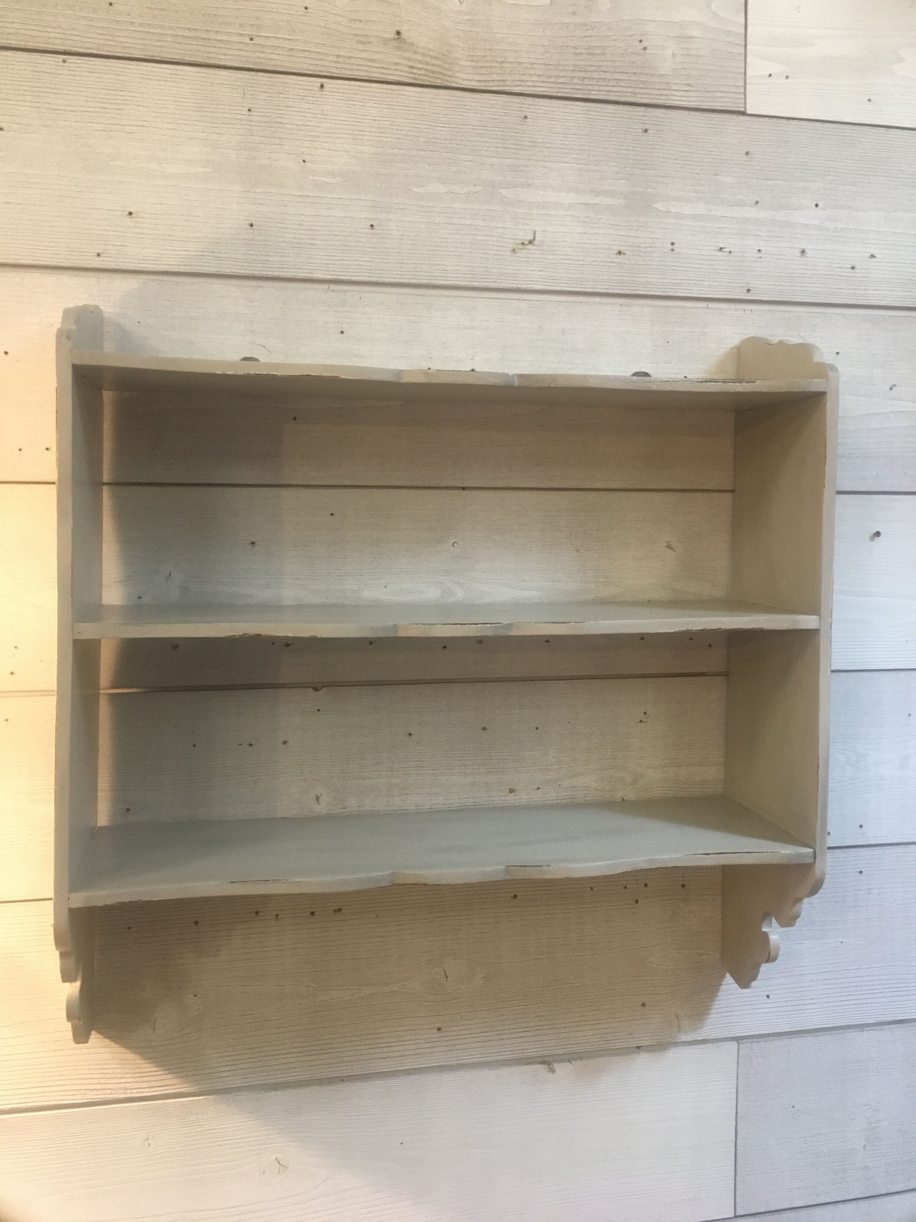 Patinated wooden shelf