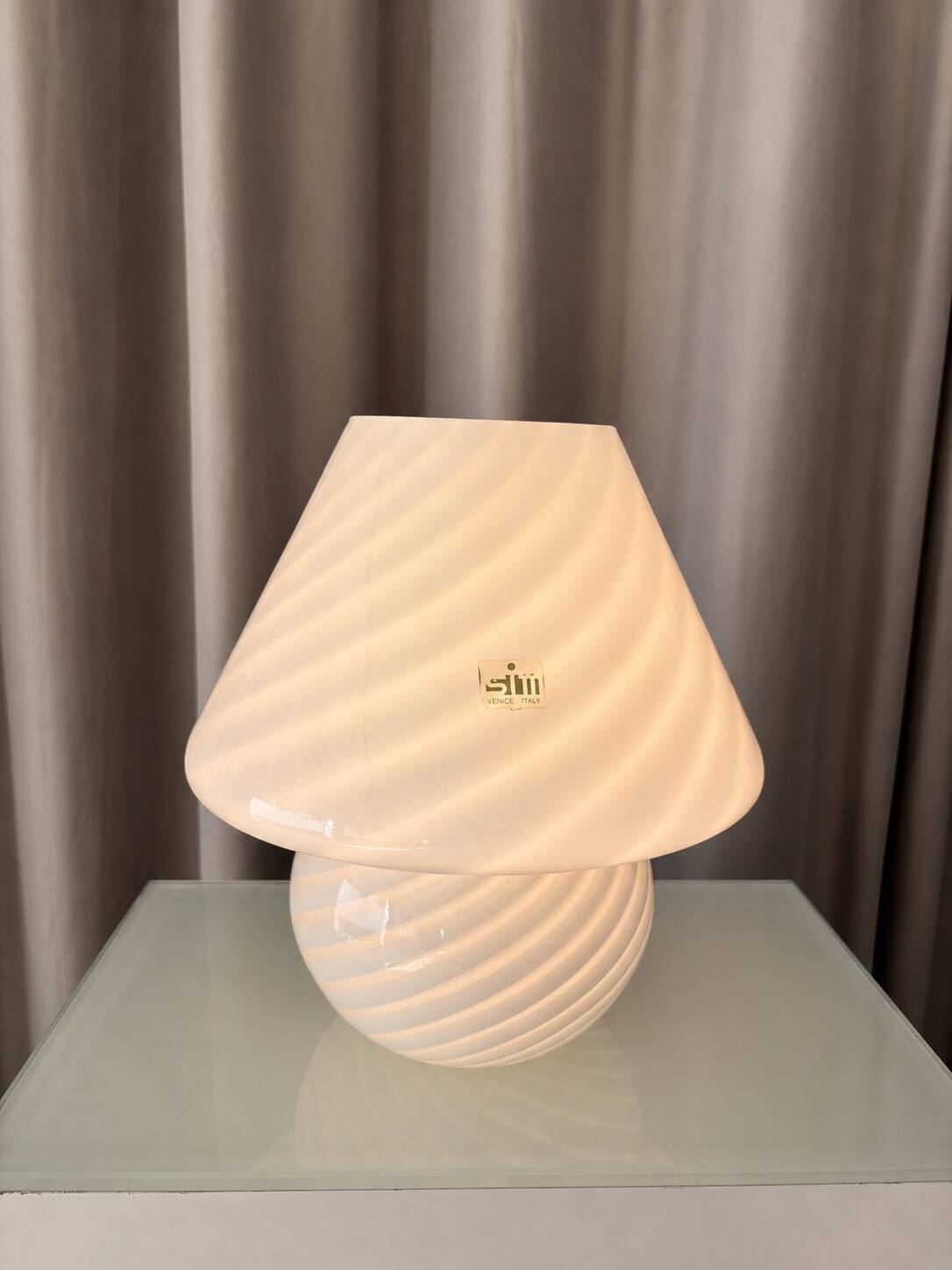 Vintage 1970s Italian Murano Swirl Glass Table Lamp – SIM Venezia
