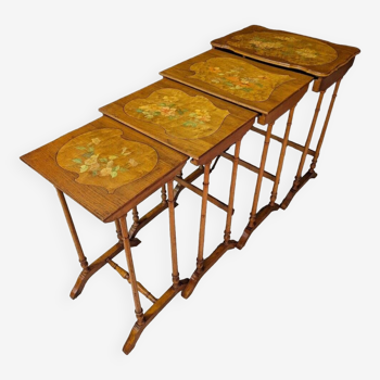 Series of four art nouveau nesting tables