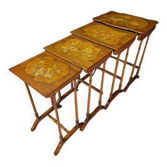 Series of four art nouveau nesting tables