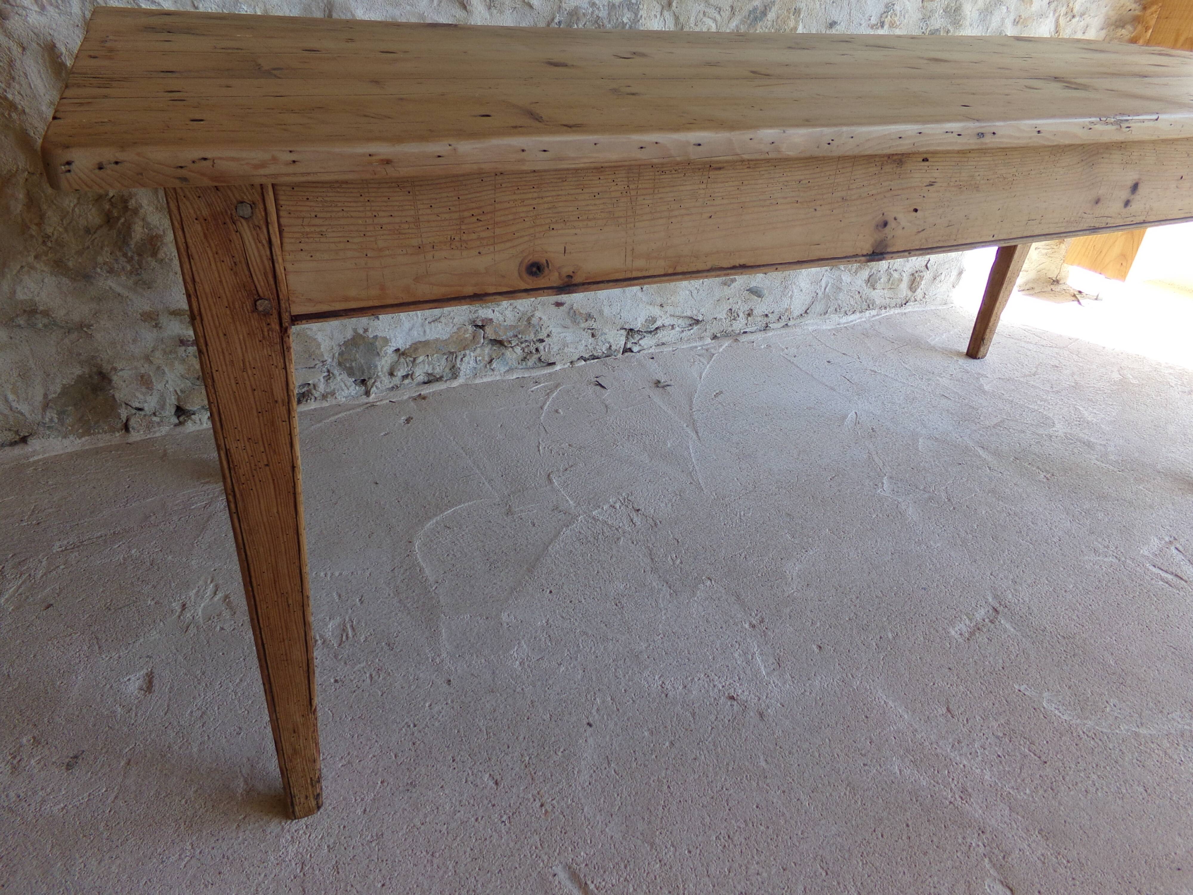 Farmhouse table in raw wood