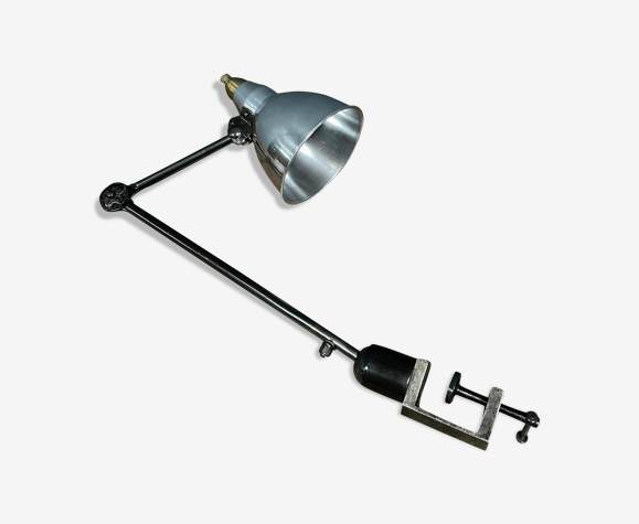 Lampe à pinces Mazda à l’ombre en aluminium des années 1930