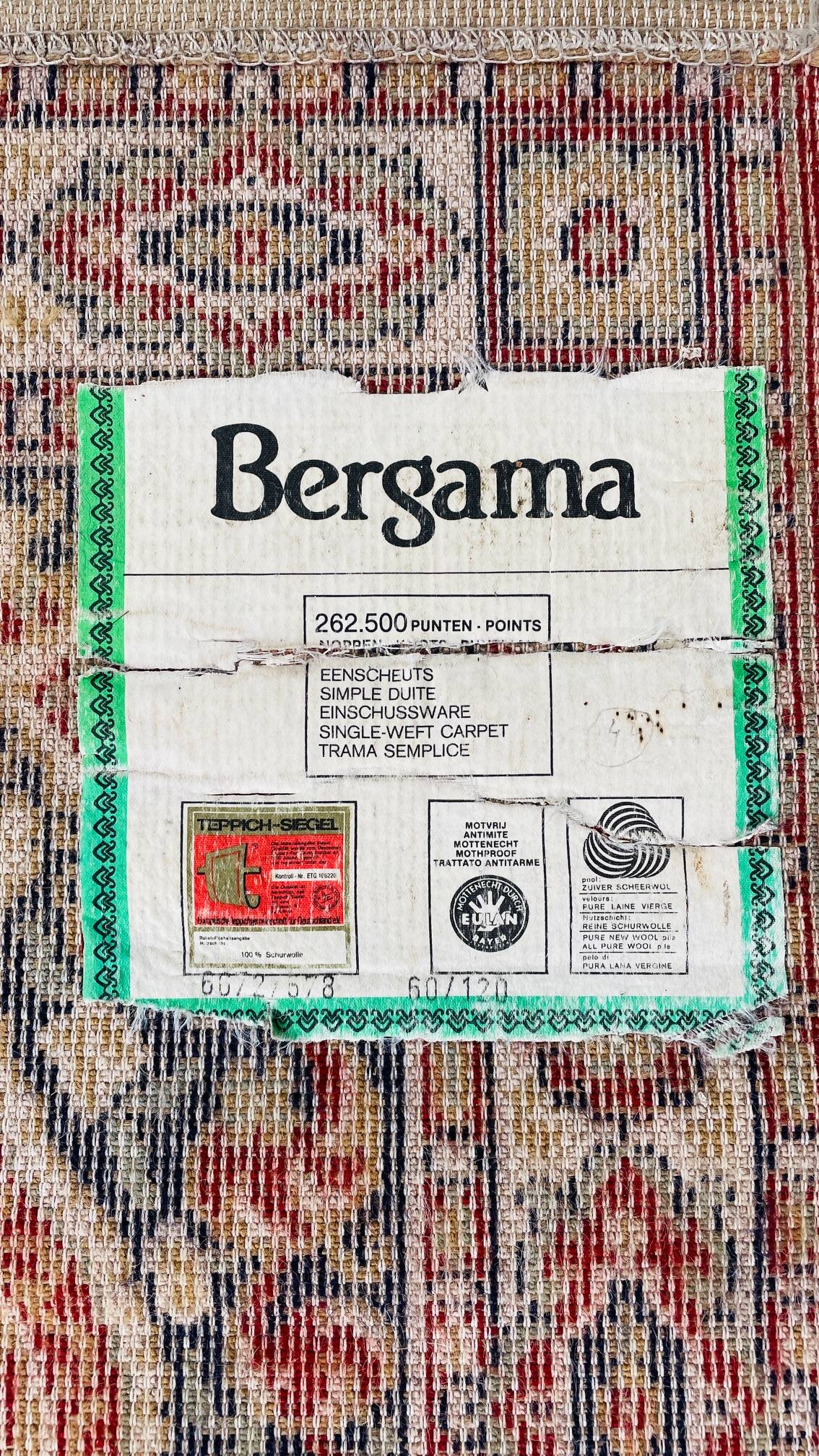 Carpet rug seal pure wool vintage