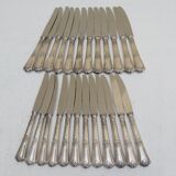 Set de 24 coûteaux SFAM métal argenté lames inox