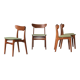 Set of 4 dining chairs by Schiønning & Elgaard with green seat