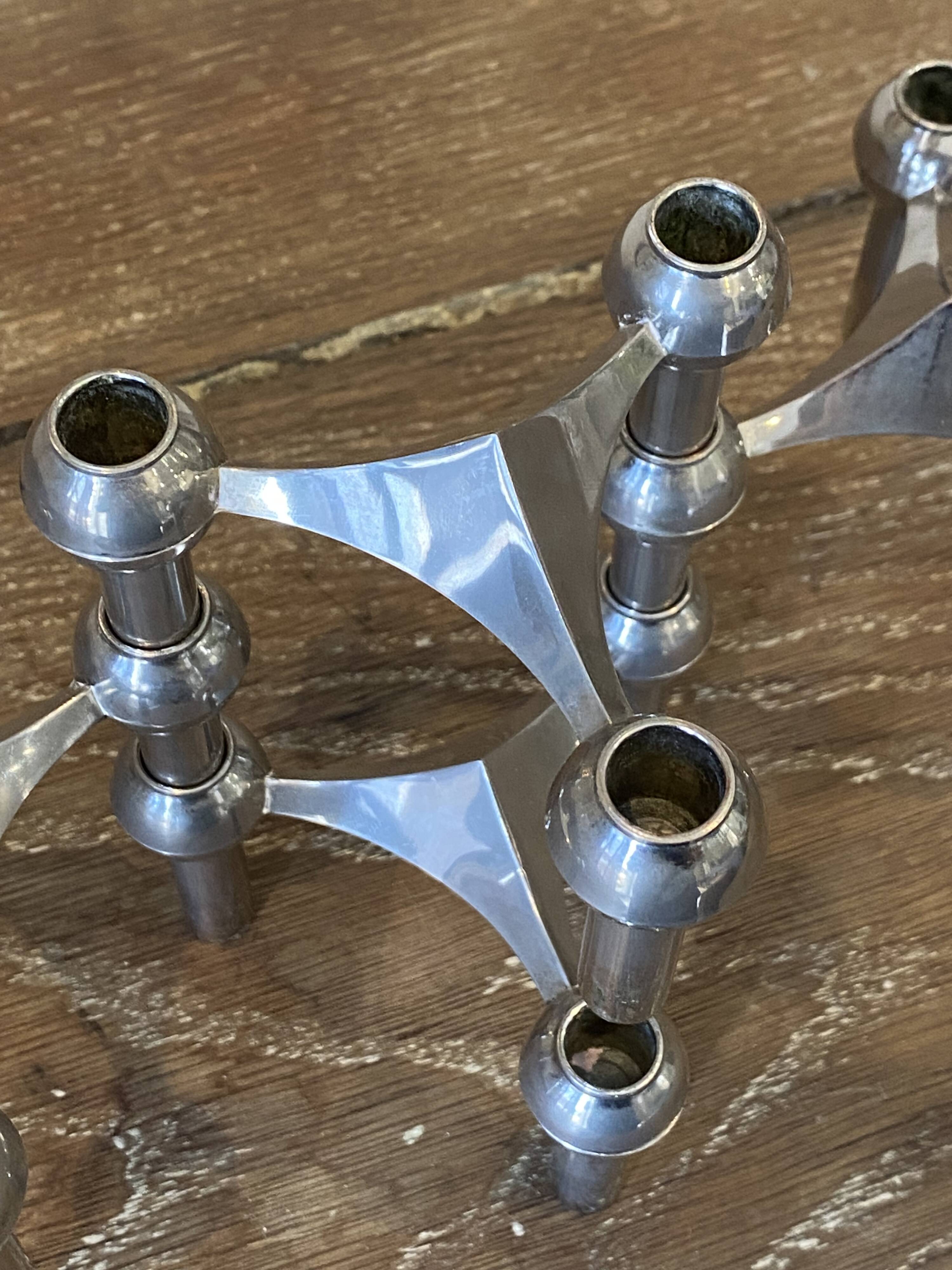 Set of 4 modular s22 candle holders nagel vintage 1970