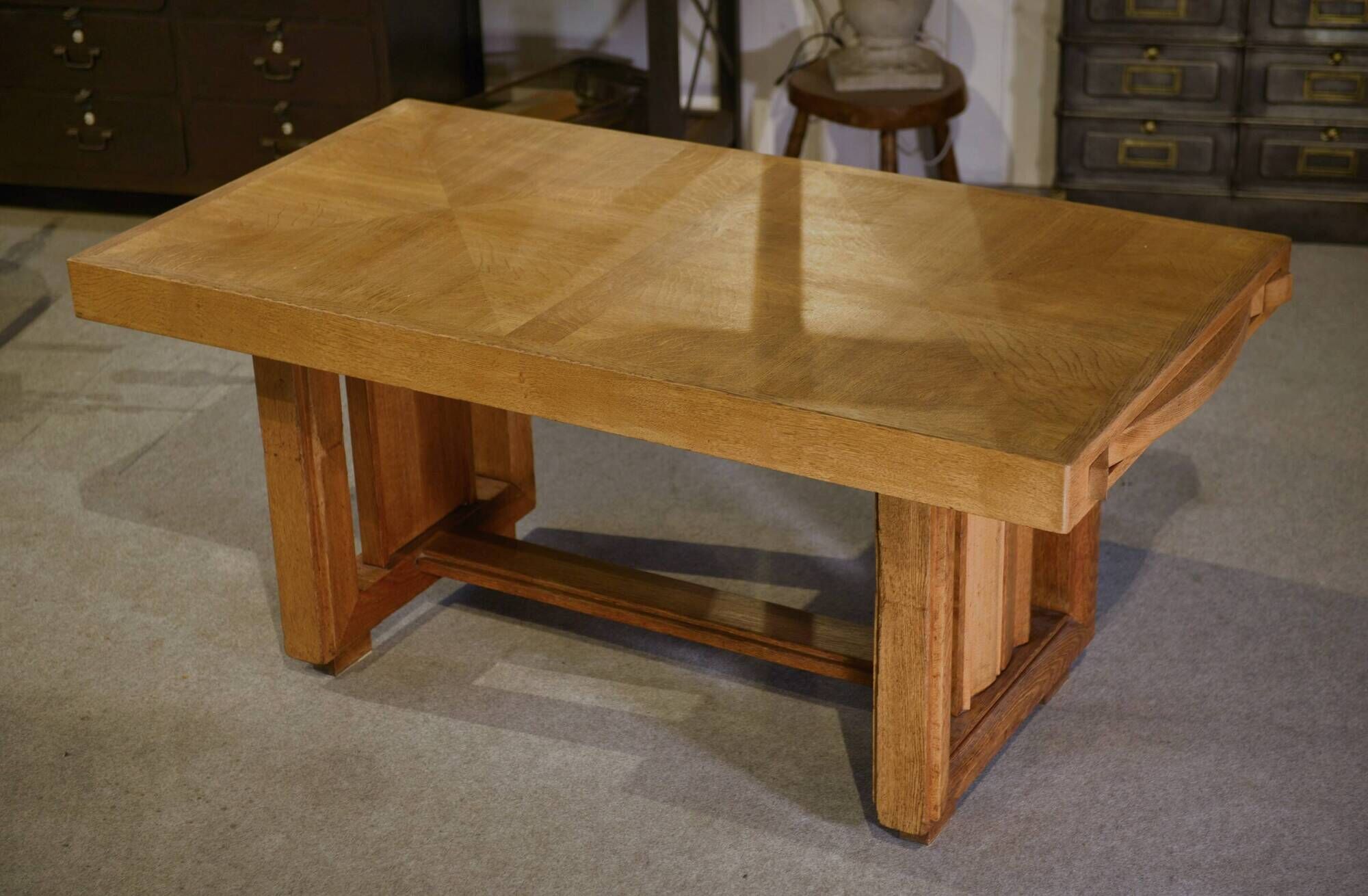 Table art déco en chêne par Léon et Maurice Jallot 1940’s