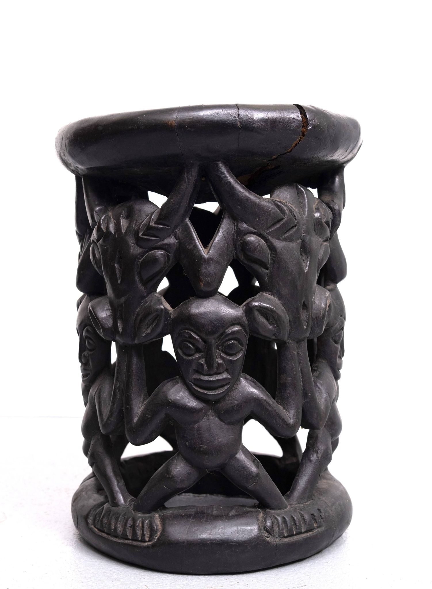 African tribal stool amileke, Cameroon Africa, 1950's