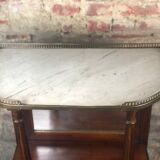 Louis XV-style extra furniture, marble top and 1920s brass gallery