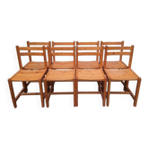 Lot de 8 chaises en pin