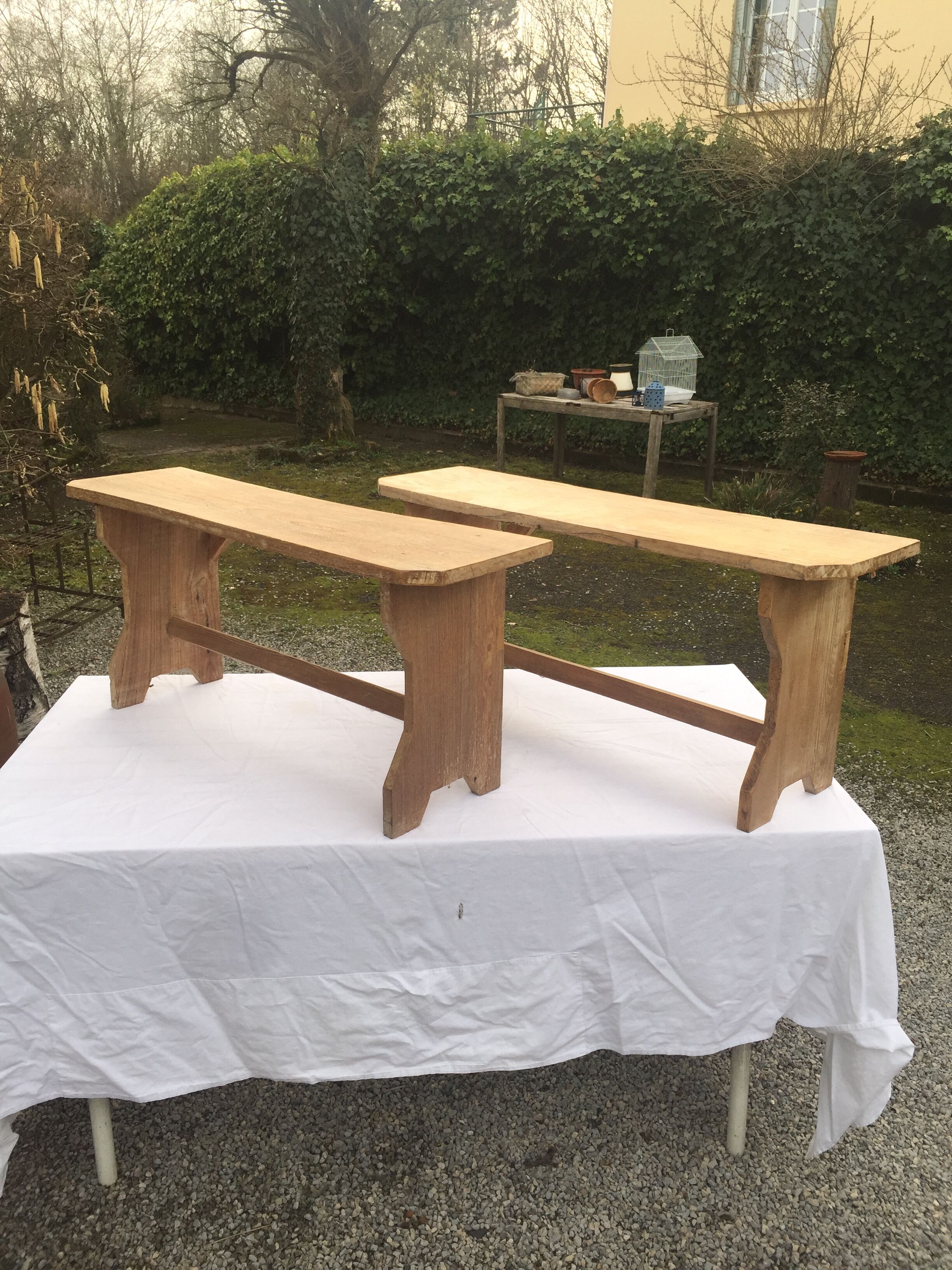 Vintage oak benches