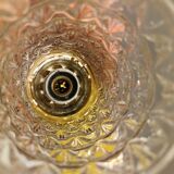 Bathroom lamps in a nice yellow colour with a crystal glass shade and a base of hard thin plastic