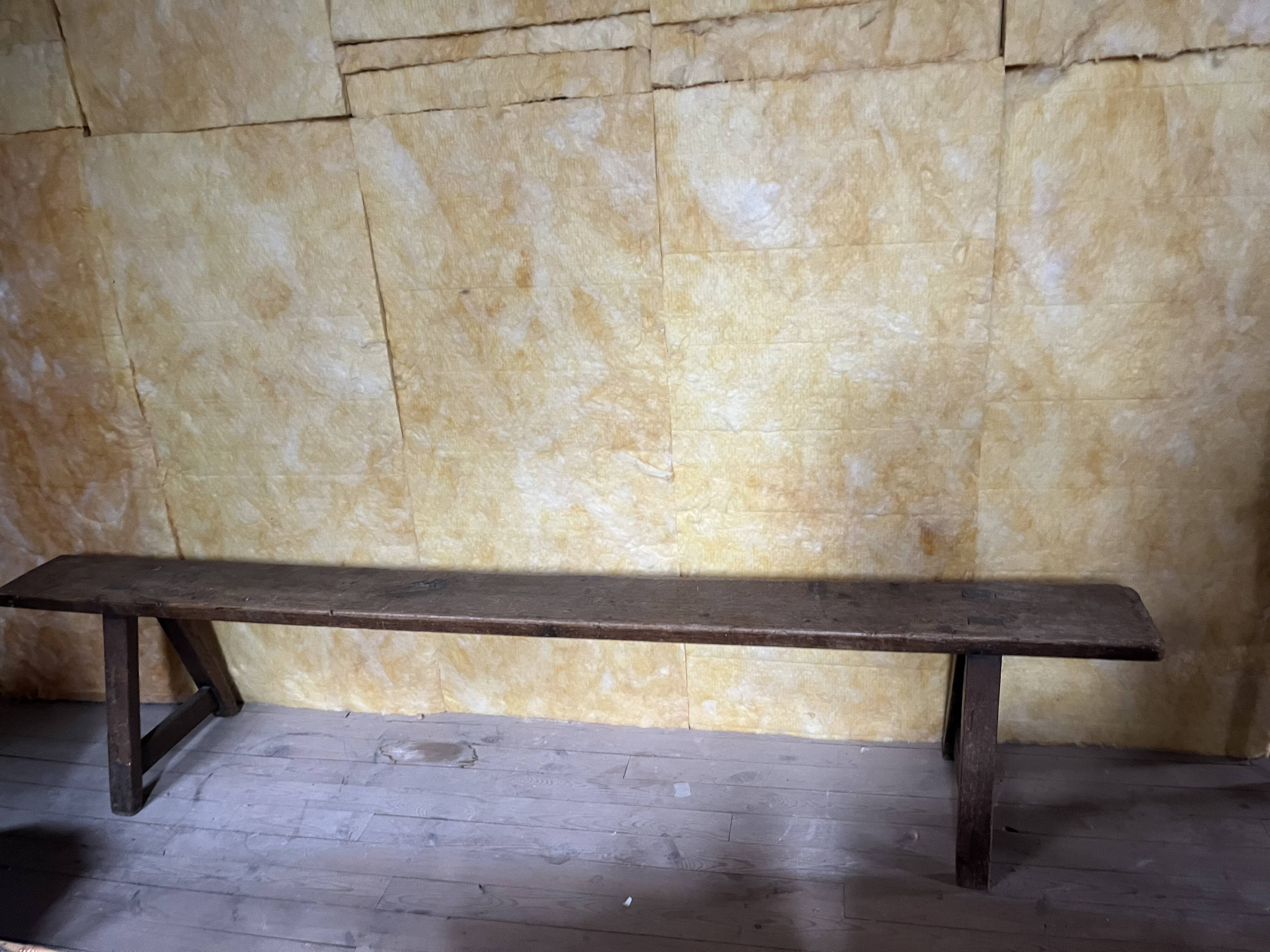 Old farmhouse bench in solid oak