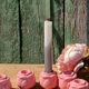 Rose button candle holders set of 6