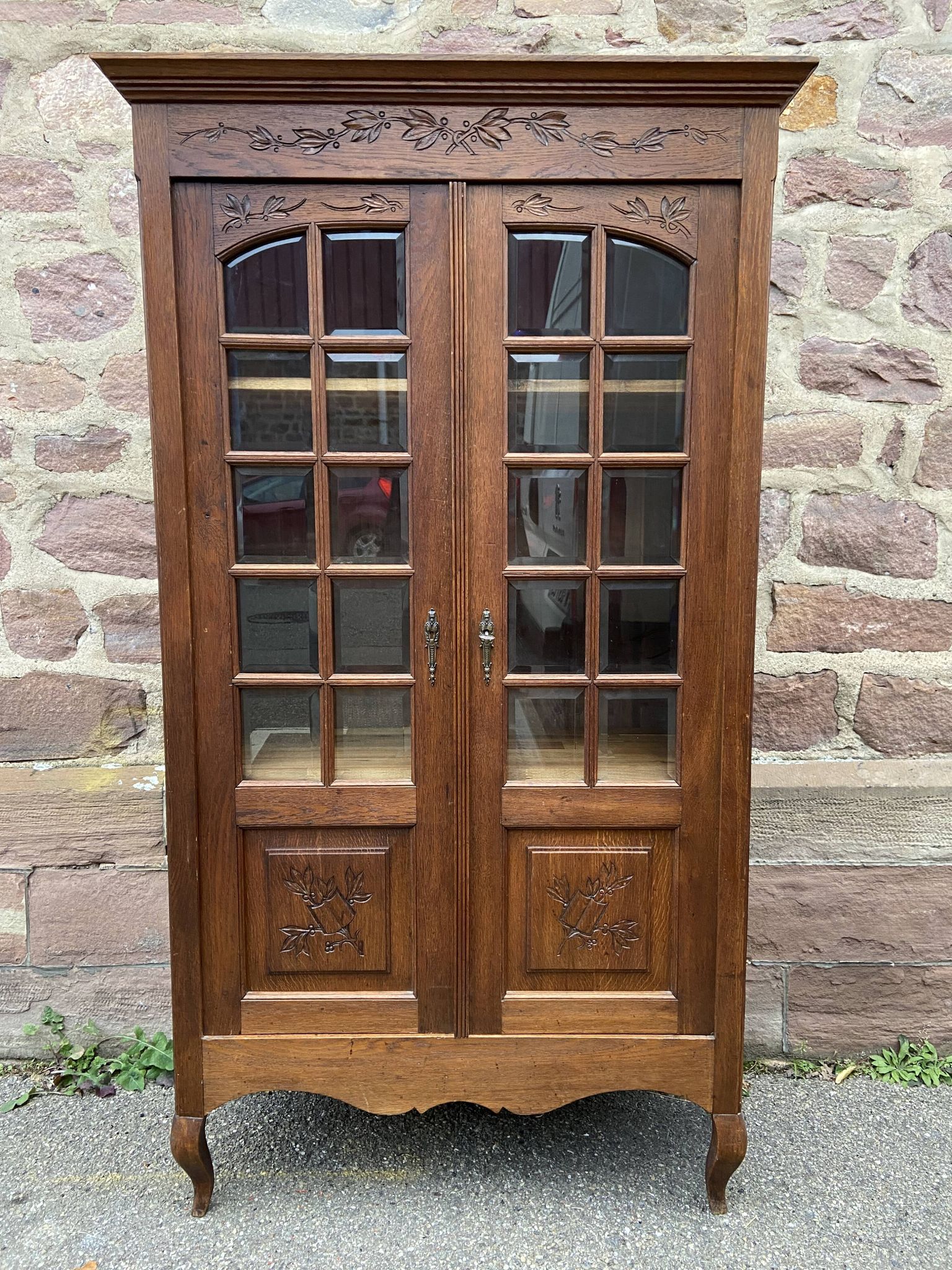 Display Cabinet Silver Cabinet Bookcase Provence Rocaille Louis XV Carved Oak 1920