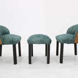 Paire de chaises avec tabouret des années 1940, Italie