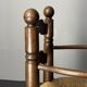 Brutalist French low rush oak side armchair by Charles Dudouyt ca 1940s