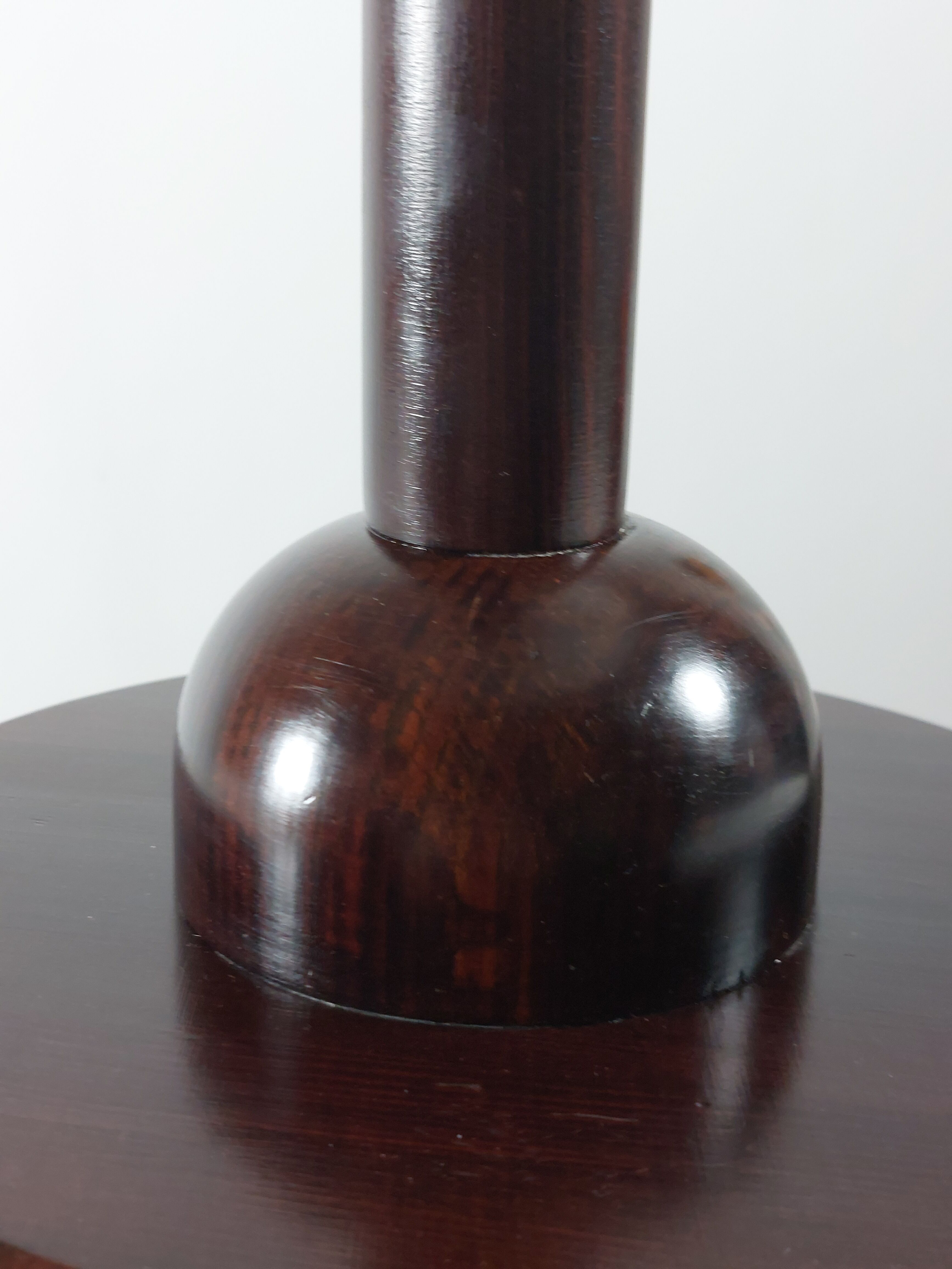 Vintage table in postmodern Art Deco revival with pleated lampshade.