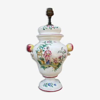 Pied de lampe DLG faience Marseille Veuve Perrin