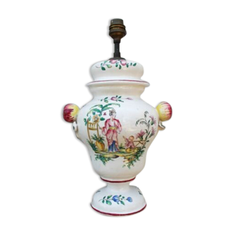 Pied de lampe DLG faience Marseille Veuve Perrin