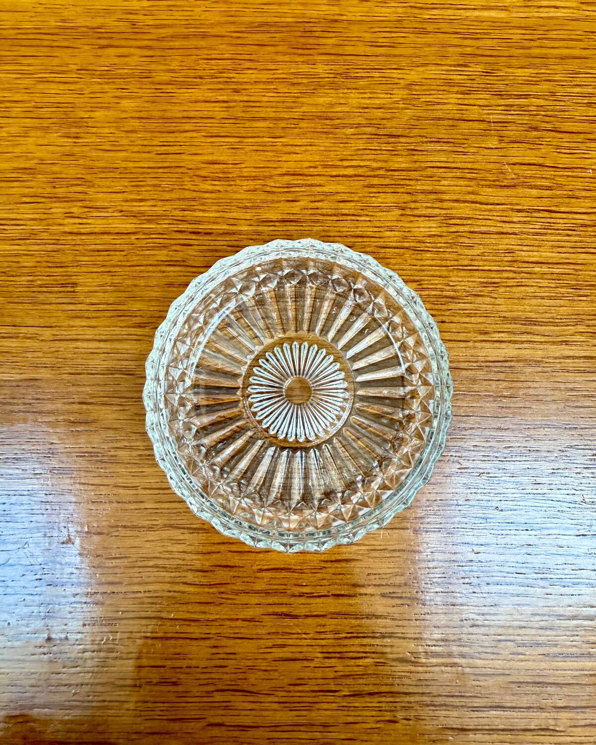 Antique chiseled glass candy box