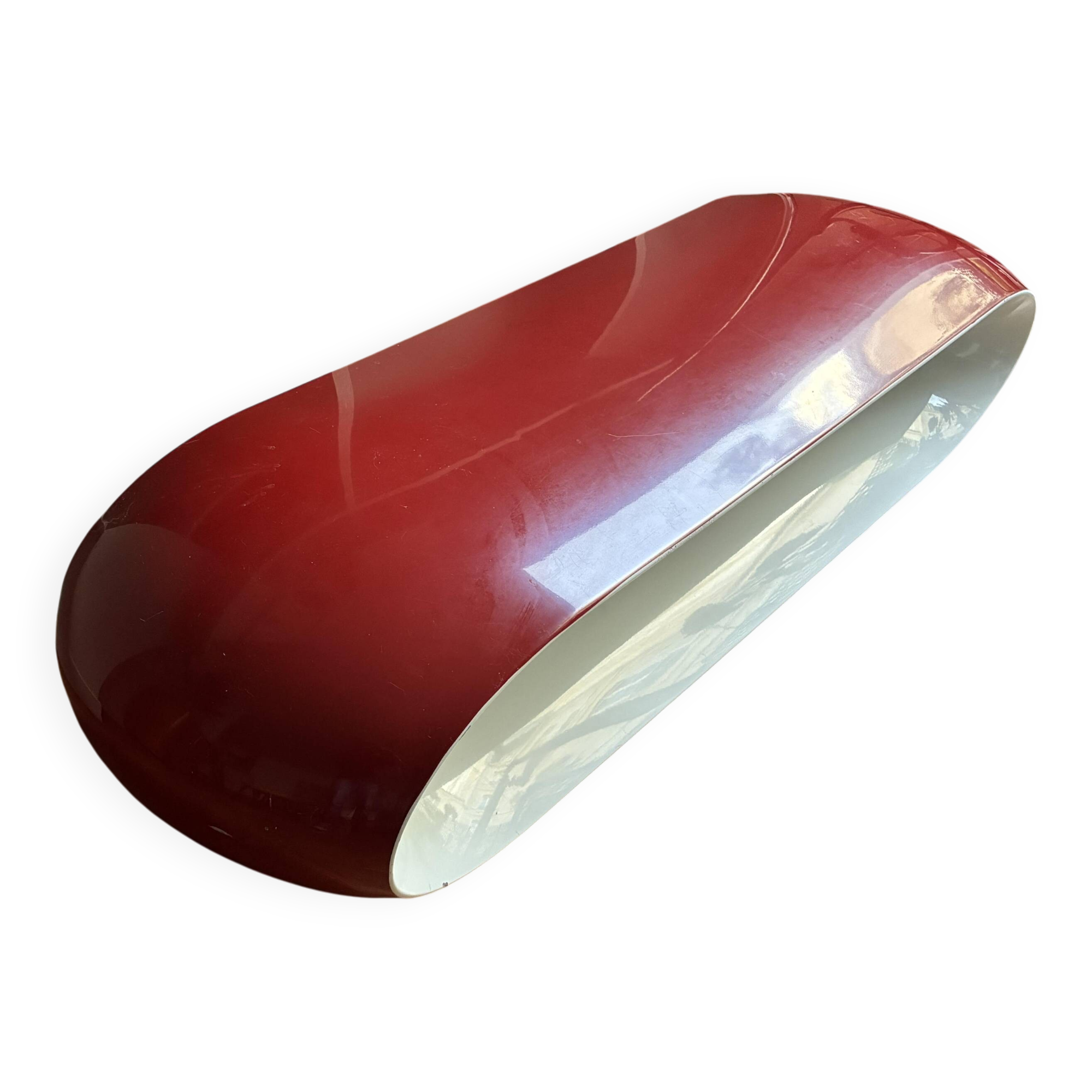 Red and white designer bench by Christophe Pillet Serralunga