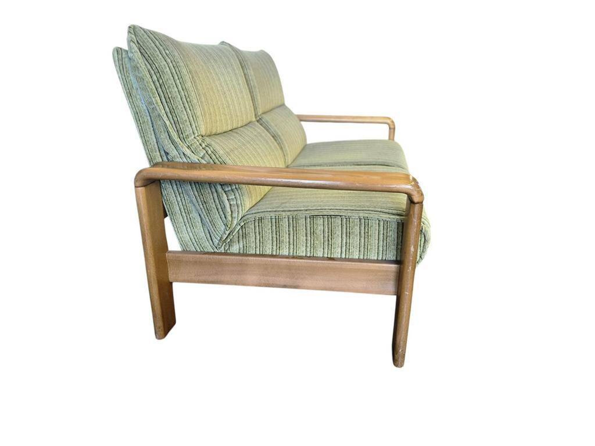 Vintage soft green two-seater sofa / sofa / armchair