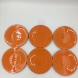 Set of 6 orange plates Franco Pozzi