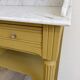 Antique wooden dressing table with painted finish and white marble – Farrow & Ball No. 66