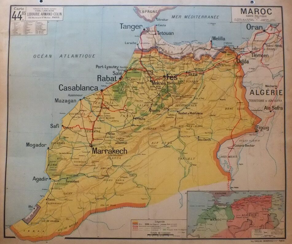 Vidal-Lablache #44 Morocco school map