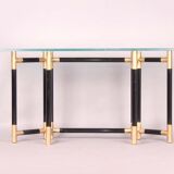 Console en verre et laiton