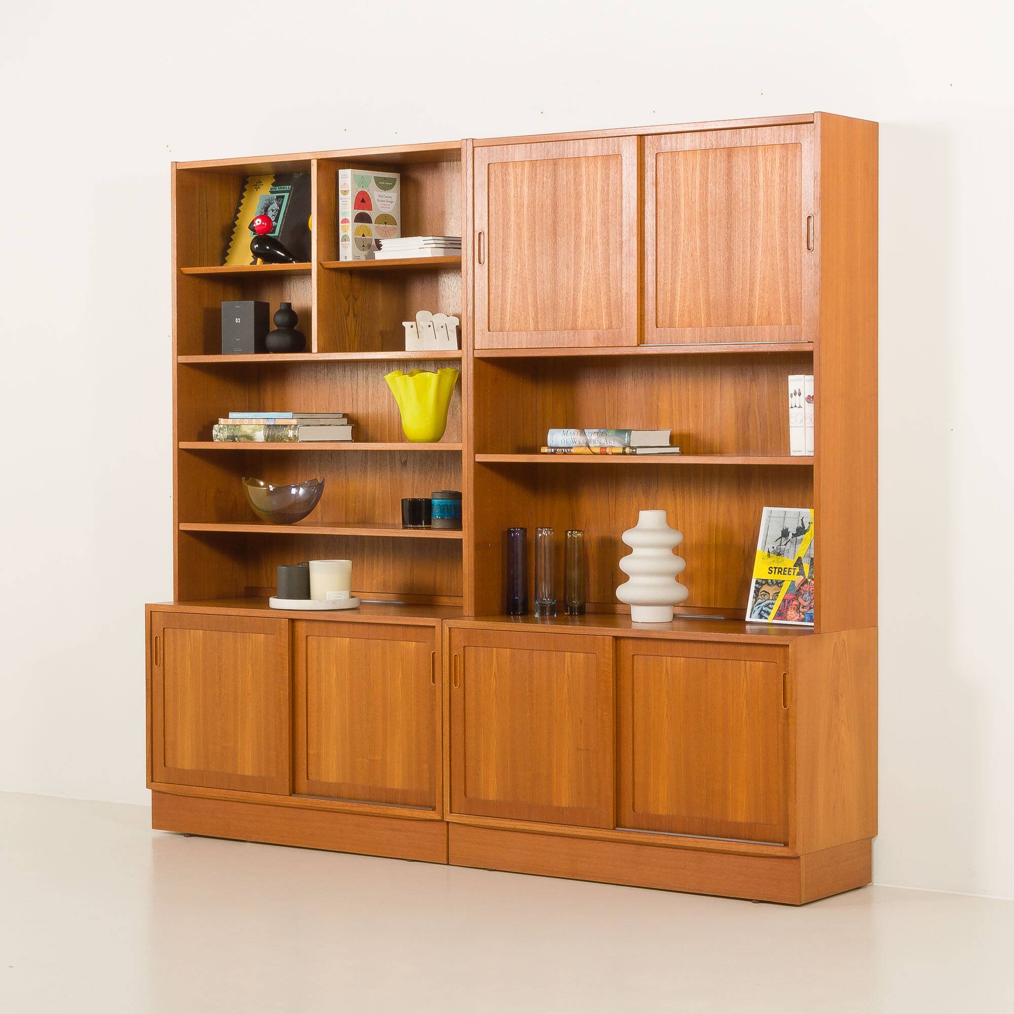 Danish mid century modular bookcase in teak by Poul Hundevad , Denmark