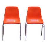 Set of 2 vintage orange chairs – Retro design
