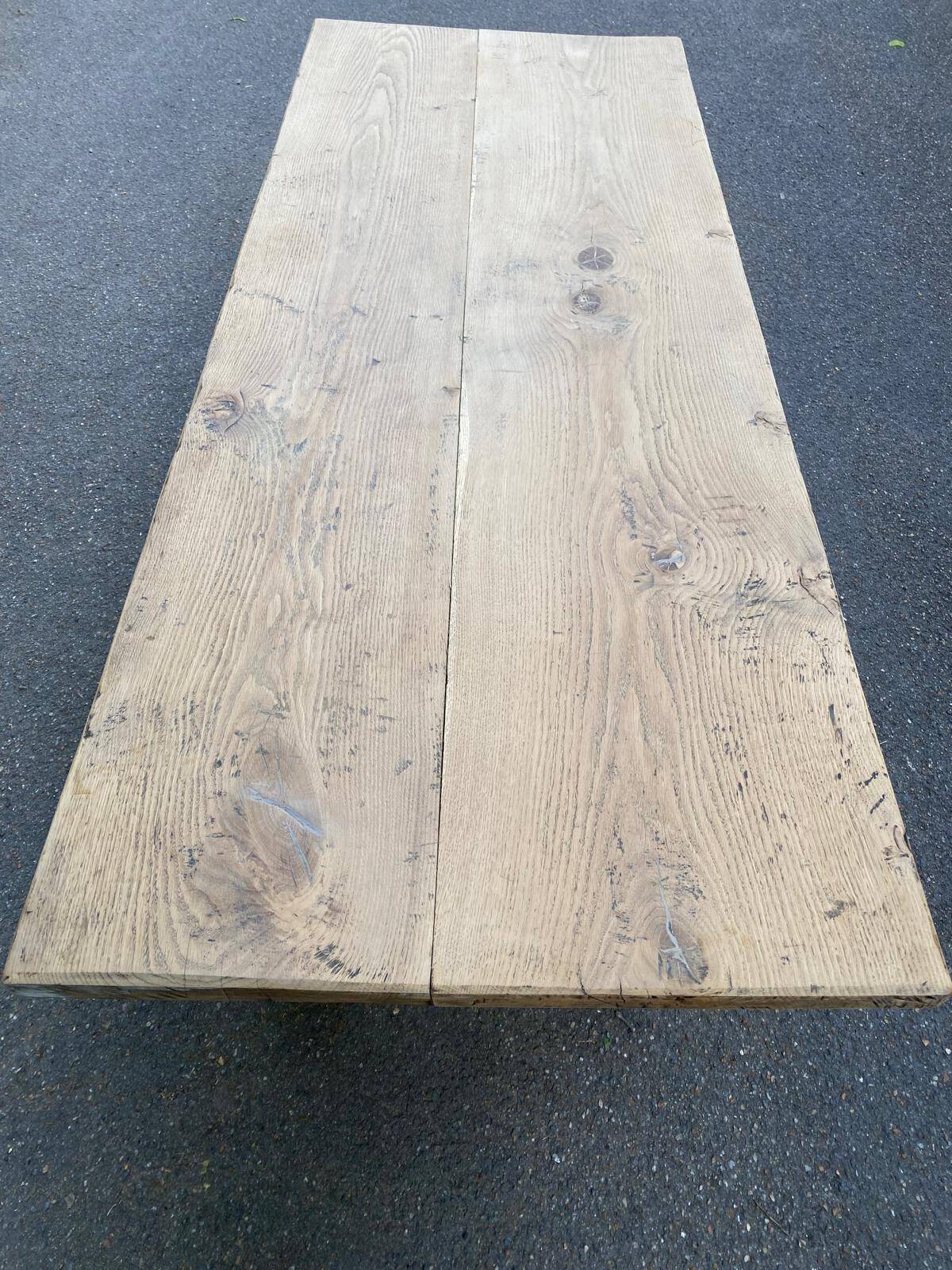 Renovated monastery farmhouse table in solid 18th century wood 200cm