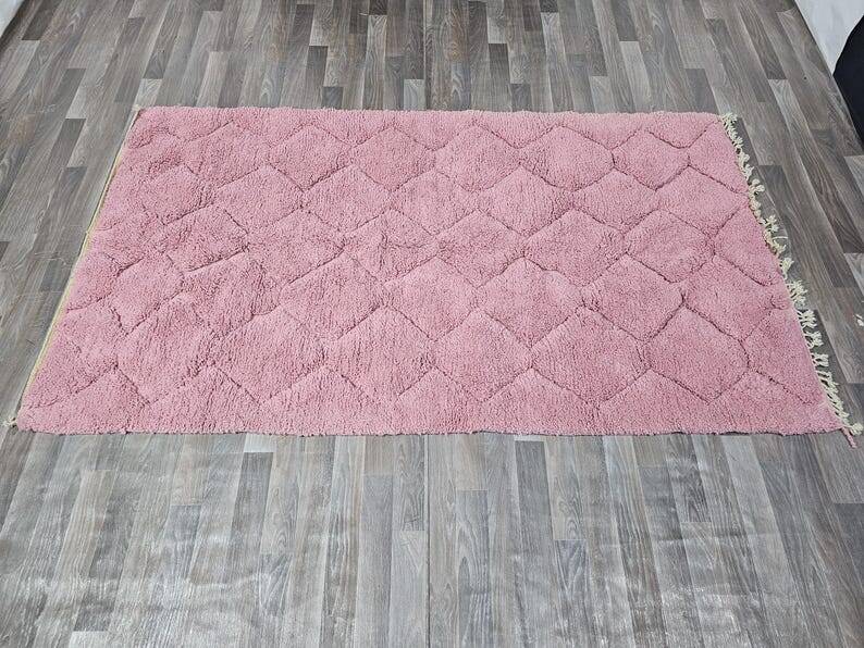 Handmade traditional Berber pink rug 250cm x 150cm
